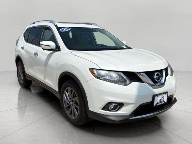 2016 Nissan Rogue SL in Pearl White — front three-quarter view
