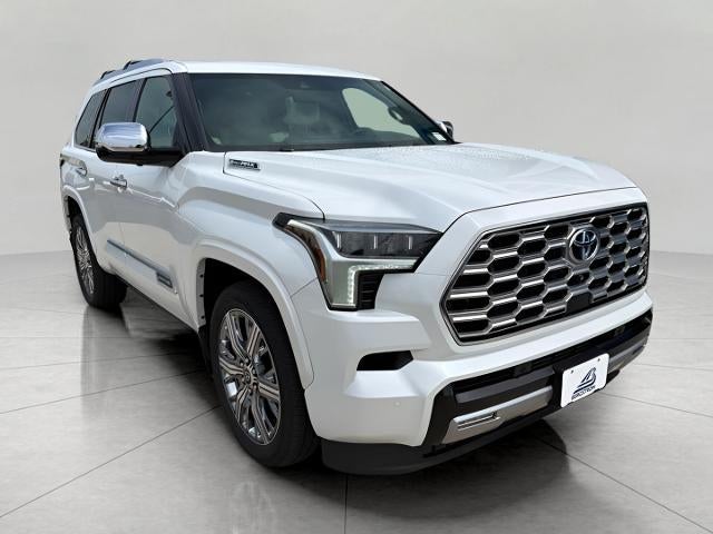 2024 Toyota Sequoia Capstone in Wind Chill Pearl — front three-quarter view